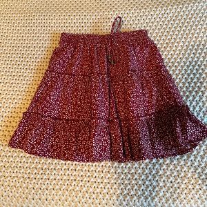 Red & White floral mini skirt